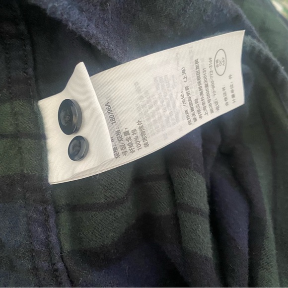 Abercrombie & Fitch Men’s Green Blue Plaid Button-Up Flannel Shirt Medium - Picture 6 of 6